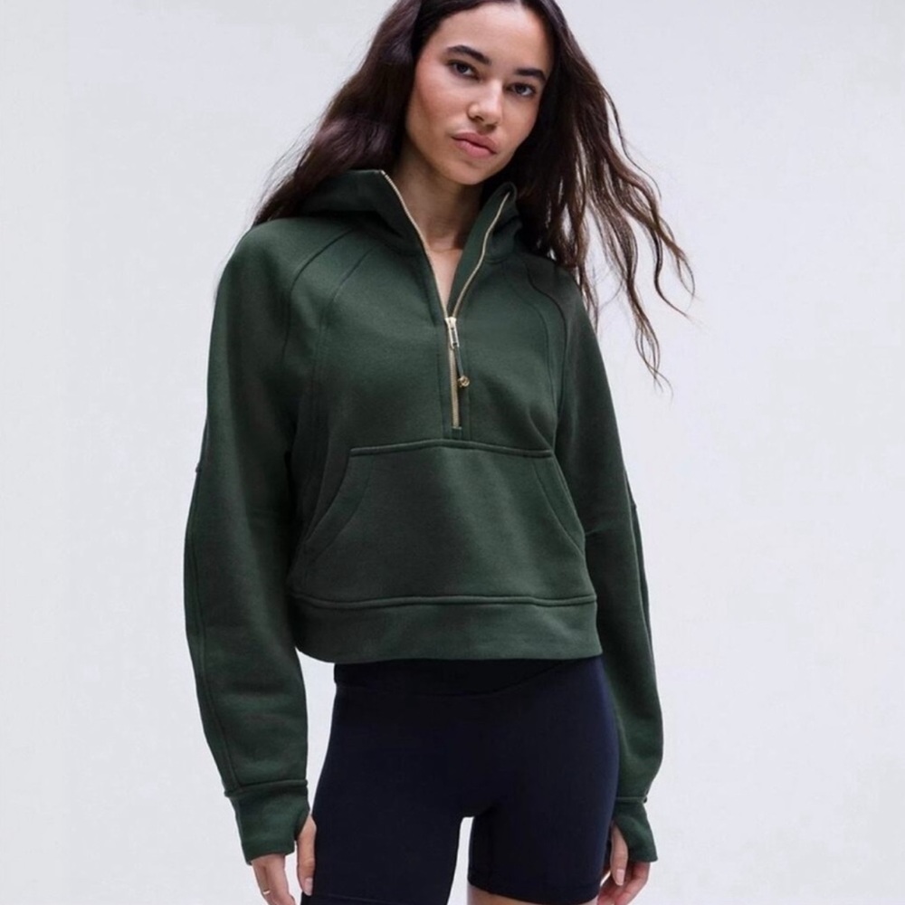 Lululemon legacy green & gold scuba half zip hoodie xs/s excellent condition